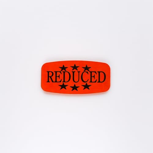 Reduced Price Store Stickers, Fluorescent Orange Self-Adhesive Retail Merchandise Labels - 3000 Pack - size: 3 Pack