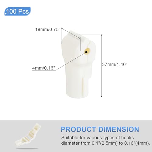 uxcell 100pcs Peg Hook Locks Stop Locks 4mm ABS Hook Security Lock - color: White