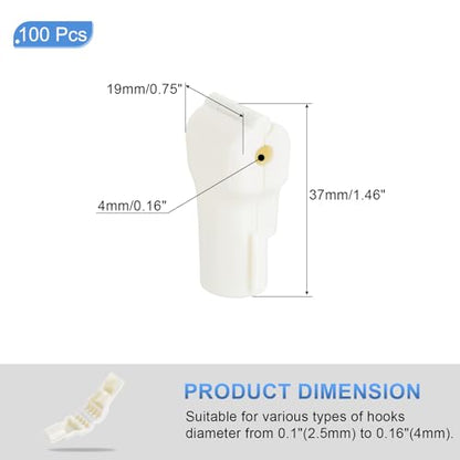 uxcell 100pcs Peg Hook Locks Stop Locks 4mm ABS Hook Security Lock - color: White