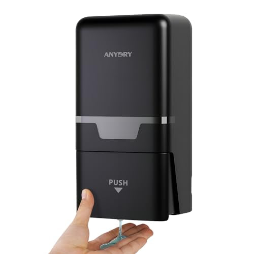 anydry Manual Liquid Soap Dispenser Wall Mount 27oz Large Capacity Black - color: Black