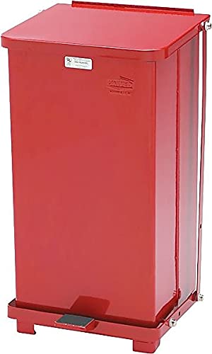 Rubbermaid Commercial Products Defenders Biohazard Steel Trash Can, Step-On, 6.5 GAL, Red, Hospital/Doctor's Office/Healthcare Facilities - color: Red, size: 6.5G