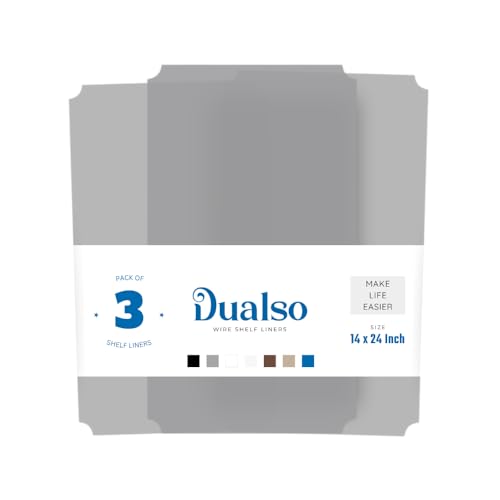 DUALSO Wire Shelf Liner Wire Rack Shelf Mat - Thick Wire Shelf Cover - Waterproof Plastic Shelf Liners, Metal Shelf Liner - Easy Use Wire Shelving Cover for Closet (Charcoal, 14" X 24" (Set of 3)) - color: Charcoal, size: 14"W x 24"L
