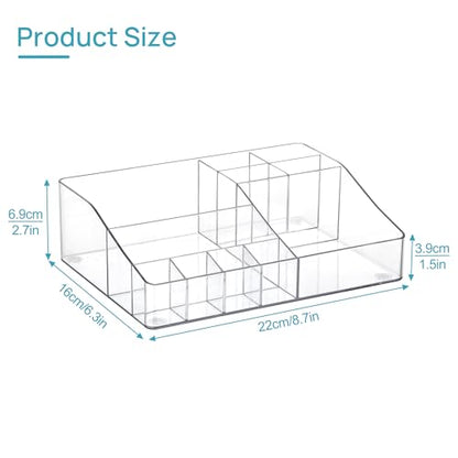 Vtopmart Clear Plastic Devided Makeup Organizer Tray - style: 1 Tier