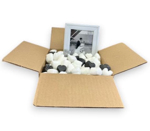 FunPak MiniPack Plant Based Biodegradable Packing Peanuts 0.60 cu ft Bag Compostable (Black and White Hearts) - style: Black and White Hearts