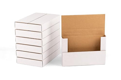 50 Pack 9x6x1.3 inch Small Shipping Boxes for DVD, Book Mailers - color: White