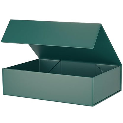 Green Gift Box 11.9" x 8.5" x 3.3",Magnetic Closure Gift Boxes for Presents - color: Dark Green