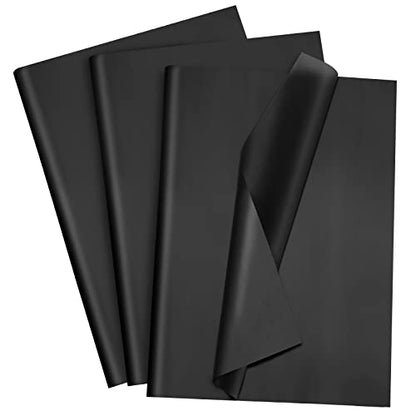 Fuutreo 300 Sheet Kraft Tissue Paper Bulk 14x20'' Wrapping, Black - color: Black