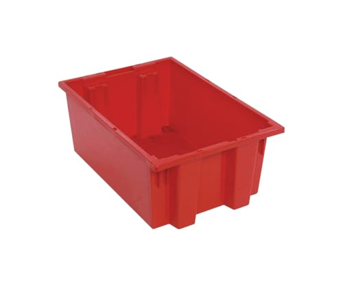 Quantum Storage snt200 Nest Totes Heavy Duty Part Organizer Bins - 19-1/2" x 13-1/2" x 8" - 6 Pack - color: Red