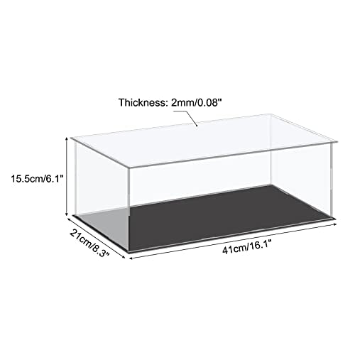 MECCANIXITY Acrylic Display Case Plastic Box Cube Storage Box Clear Small Assemble Dustproof Showcase 16.1x8.3x6.1 Inch for Collectibles Items - size: 16.1x8.3x6.1 Inch