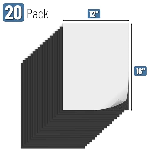 Mr. Pen- Flexible Magnetic Sheets with Adhesive Backing, 12" x 16", 20 Pack - size: 12" x 16", style: 20 Pack