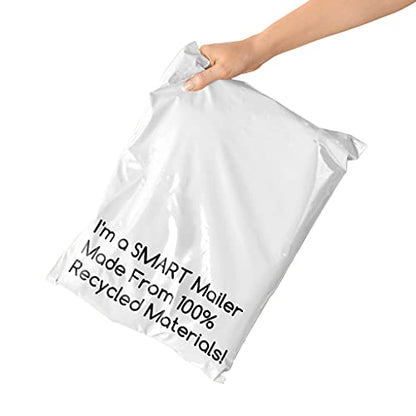 100 Count, 10x13 inch 100% Recycled Poly Mailers Eco Friendly Packaging Envelopes Supplies Mailing Bags 2.5 Mil Thick - SMART Mailer - size: 10" x 13" (100 Mailers)