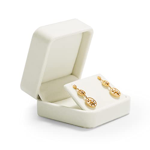 Oirlv White Velvet Earring Box，Dangle Earring Stud Holder Boxes - style: Earring Box