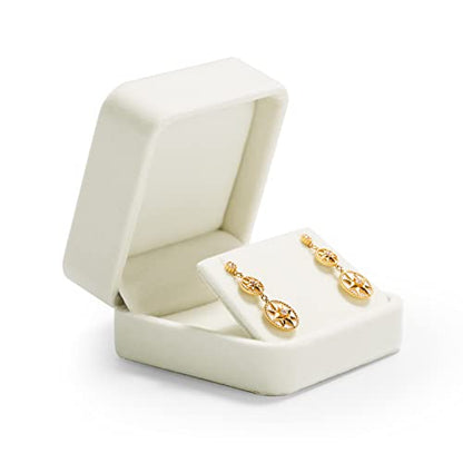 Oirlv White Velvet Earring Box，Dangle Earring Stud Holder Boxes - style: Earring Box