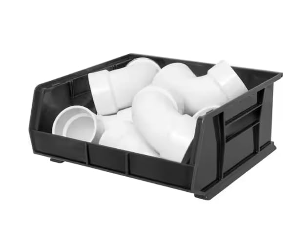 Black 6-Pack Plastic Storage Shelf Bins LM63233