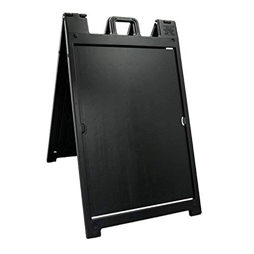 Black 2-Pack of Plasticade Signicade Deluxe A-Frame Sidewalk Curb Sign Portable Folding Double-Sided Display with Quick-Change System - size: 24 x 36 inches (Pack of 2)