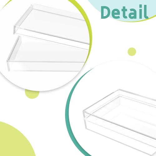 2 PCS Clear Acrylic Cash Box, Acrylic Money Storage Box Holder Organizer for Cash, Cash Organizer, Single Row Currency Cash Tray Storage Box Holder Organizer for Money, 7 x 3.7 x 1.3 Inch