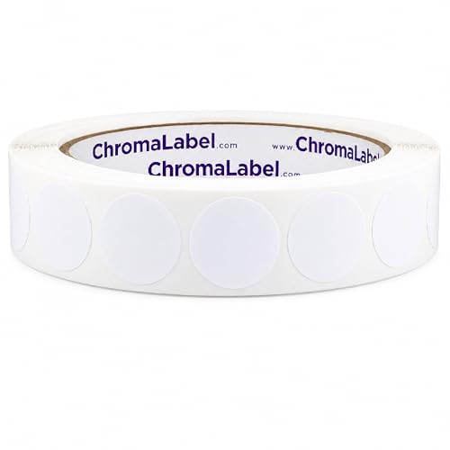 ChromaLabel White Circle Stickers, 3/4 Inch, 1000/Roll - color: White, size: 3/4"