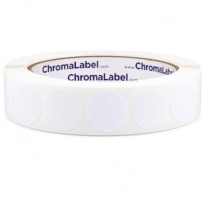 ChromaLabel White Circle Stickers, 3/4 Inch, 1000/Roll - color: White, size: 3/4"