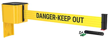 Wall Mounted Yellow Retracta-Belt 15' Do Not Enter Belt Barrier - color: Yellow Case w/ Danger Keep Out Belt, size: 15' Belt