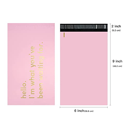 RUSPEPA Poly Mailer Shipping Bag with Self Sealing, Business Text Printed Design, 100 Pack 6 x 9 inches, Pink - color: Pink, size: 6 x 9 inches