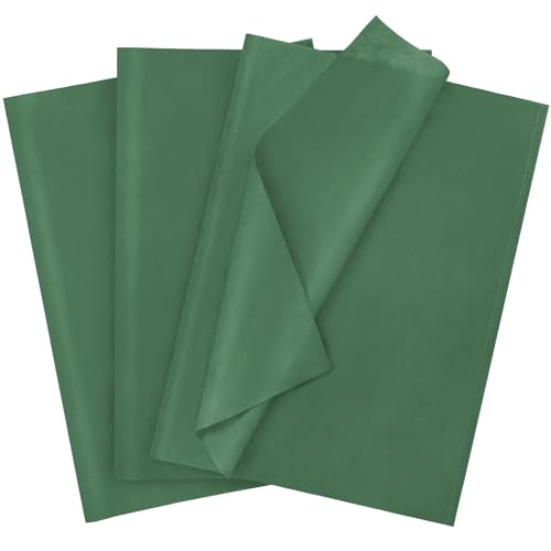 Laidans 120 Sheets 14 x 20 Inch Dark Green Paper for Gift Bag Wrapping - color: Forest Green