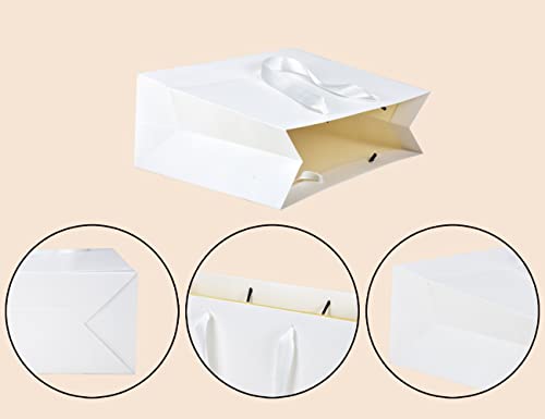 HUAPRINT XL Large Paper Gift Bags with Handles, White, 20 Pack, 16x6x12 IN - color: White, size: 16x6x12 Inch (Pack of 20)