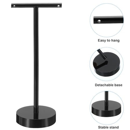 PATIKIL Earring Display Stands,2pcs Acrylic Earring Holder Earring Stands Storage Organizer Necklace T Rack for Jewelry Photography Necklace,Black - color: Black