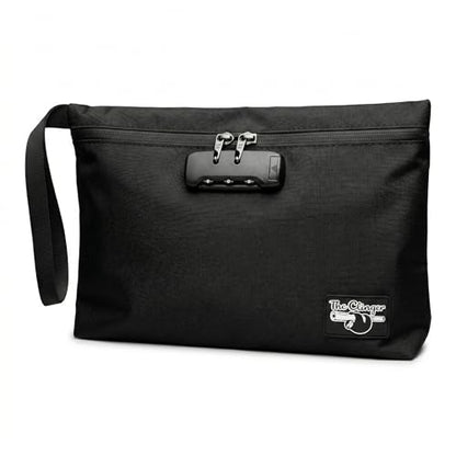 Secure Money Travel Bag with Zipper, Multiple Pockets and Combination Lock Close - color: Black