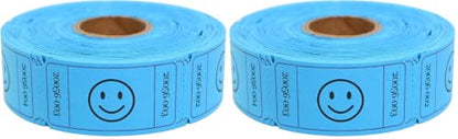 L Liked 500 Raffle Tickets 1x2inch Smile Blue Single Roll for Events (Pack of 2) - color: Blue, size: 1"x2" (Pack of 2)