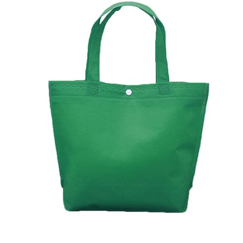 Non-Woven Reusable Shopping Bag, Women Portable Handbag Foldable Cloth Gift Organizer Large Capacity Grocery Storage Tote Pouch(36cm,green)