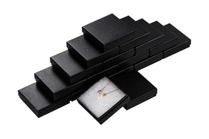 Magicool 96 Pack 3.5x3.5x1 Inch Cardboard Jewelry Boxes,Used for Necklaces,Bracelets,Earrings,Jewelry,Small Gift Packaging,Jewelry Gift Boxes with Lids and Filled with Cotton(Black) - color: Black, size: 3.5x3.5x1 Inch (Pack of 96)