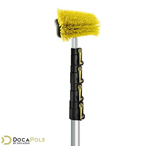 DOCA Scrub Brush 7-30 Ft with Long Handle Extension Pole - Outdoor Broom and Scrubbing Brush for House Floor, Deck, Patio, Car - Hard Brush - size: With Pole - 30 Ft, style: Hard Brush