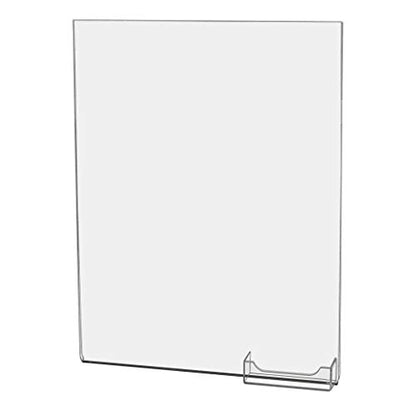 Marketing Holders 6 Pack Wall Sign Holder for 8.5" x 11" Safety Signage and 3.5" x 2 Business Cards at Construction Sites and Buildings Clear Acrylic Literature Sleeve with Double Sided Adhesive - size: 8.5"w x 11"h Pack of 6