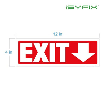 iSYFIX Exit Signs Stickers 2 Pack 12x4 Inch Directional Down Arrow - color: Sticker Down, size: 2 Pk 12x4