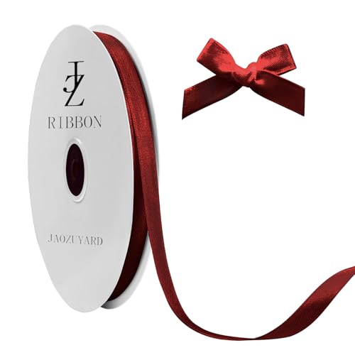 Burgundy Satin Ribbon 3/8 inch x 100 Yards Dark Red Silk Ribbon - color: Burgundy, size: 3/8"X 100 Yards