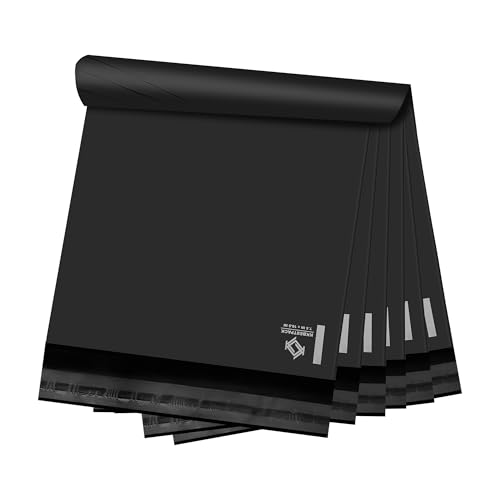 KKBESTPACK Black Poly Mailers 7.5x10.5 in, Small Shipping Bags, 100 Pcs - color: Black, size: 7.5" x 10.5" 100 pcs