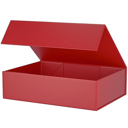 Red Gift Box 11.9" x 8.5" x 3.3", Magnetic Closure Gift Boxes for Presents - color: Red