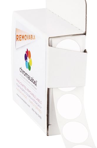 ChromaLabel Removable White Sticker Dots, 3/4 Inch, 1000/Box - color: White, size: 3/4"