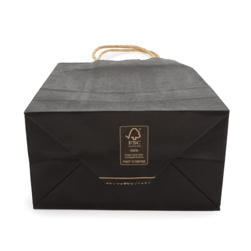 ClearBags Paper Merchandise Handle Bags (Black, 5 1/2 x 3 1/8 x 8 7/16) - color: Black, size: 5 1/2 x 3 1/8 x 8 7/16