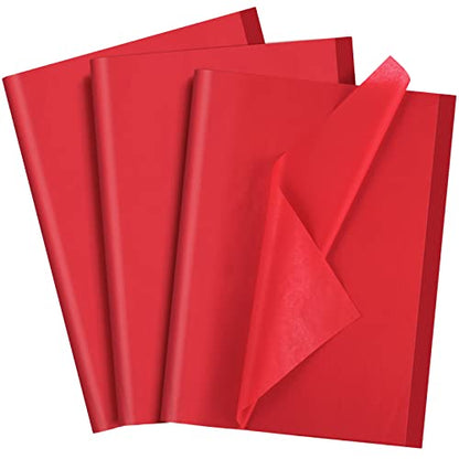 Fuutreo 300 Sheet Kraft Tissue Paper Bulk 14x20'' Wrapping, Red - color: Red
