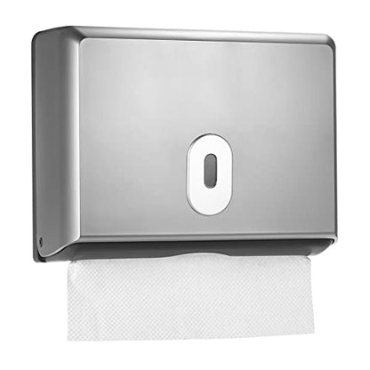 Paper Towel Dispenser Wall Mount for Toilet, Bathroom Paper Towel Holder, Commercial Paper Towel Dispenser for Trifold Paper & Multifold Paper Towels, Silver - color: Silver