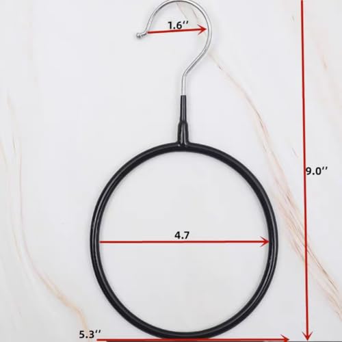 Belt/Scarf Hangers for Closet - 8 PCS Nonslip Space Saving Steel Tie Rings Holder Organizer for Neckties, Shawls Scarves, Veils, Pashminas Display(8 Pack, Black) - color: 8 Pack, Black