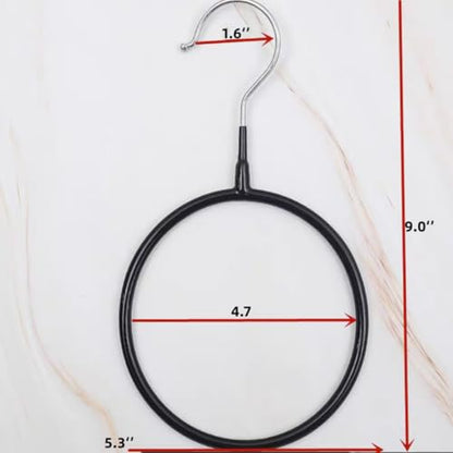 Belt/Scarf Hangers for Closet - 8 PCS Nonslip Space Saving Steel Tie Rings Holder Organizer for Neckties, Shawls Scarves, Veils, Pashminas Display(8 Pack, Black) - color: 8 Pack, Black