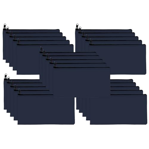 Carousel Checks Inc. Zipper Bank Deposit Bag, 5.5 by 10.5 Inches, Navy Blue, Pack of 10 - size: 10