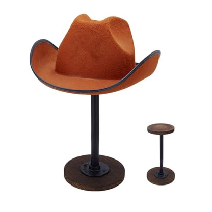 PH PandaHall Rustic Hat Display Stand Vintage Wooden Hat Holder 10" High