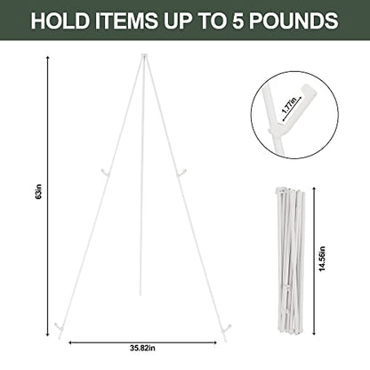 DANMO Easel Stand for Wedding Sign Poster 63'' Instant Display Floor Adjustable Metal Art Easel White - style: White