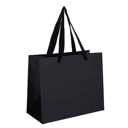 25pcs Small Black Gift Bags with Handles,Party Favor Gift Bags - color: Black