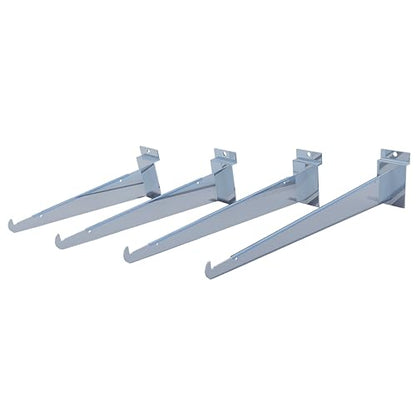 24 Pack 12'' Metal Slatwall Shelf Brackets with Lip Chrome - color: Chrome, size: 12 Inch
