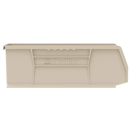 Akro-Mils 30234 AkroBins Plastic Storage Bins, 15"x5"x5", Stone, 12-Pack - color: Stone