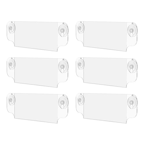 Marketing Holders 6 Pack Window Mount Sign Holder Holds 9 x 4 Inch Hours of Operation Daily Specials and Promotions Clear Acrylic Advertisement Sleeve with Suction Cups for Retail Stores - size: 9"w x 4"h